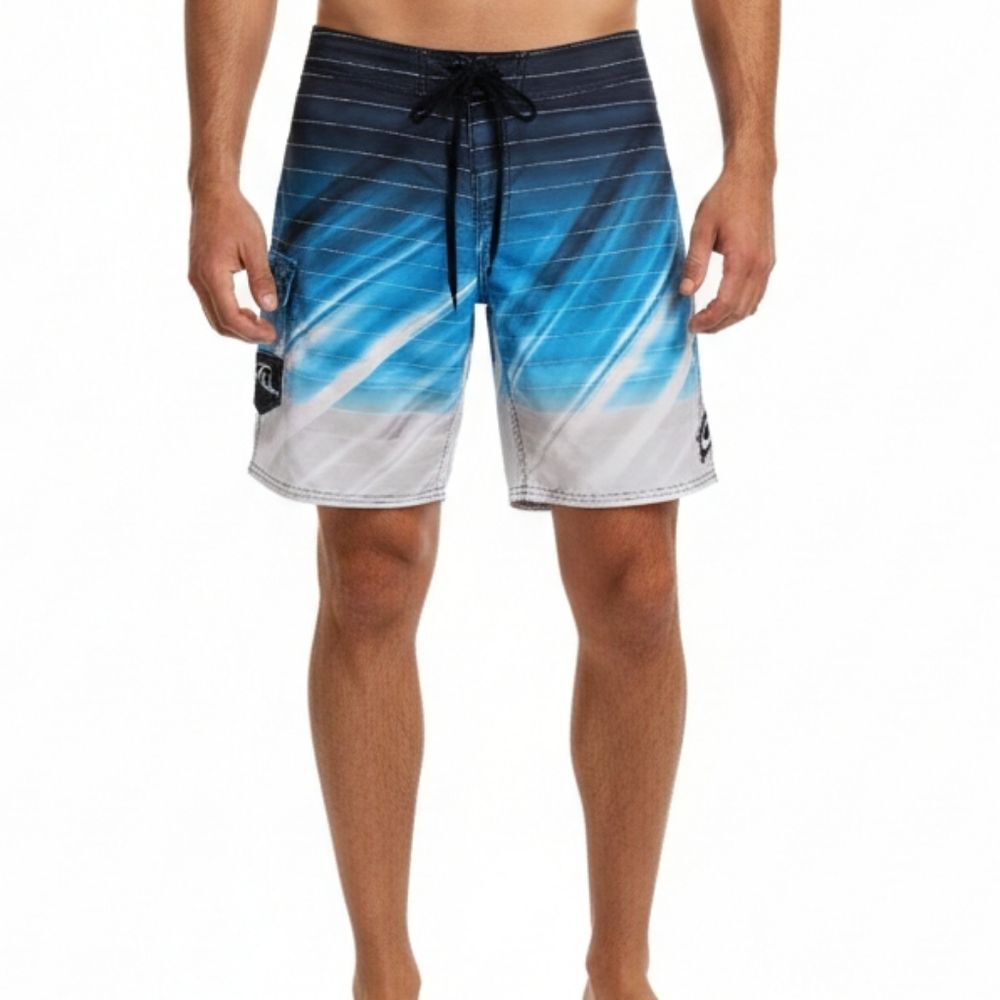 O'Neill Ombre Board Shorts 34 Blue Gray Gradient Surfcore Swim Trunks